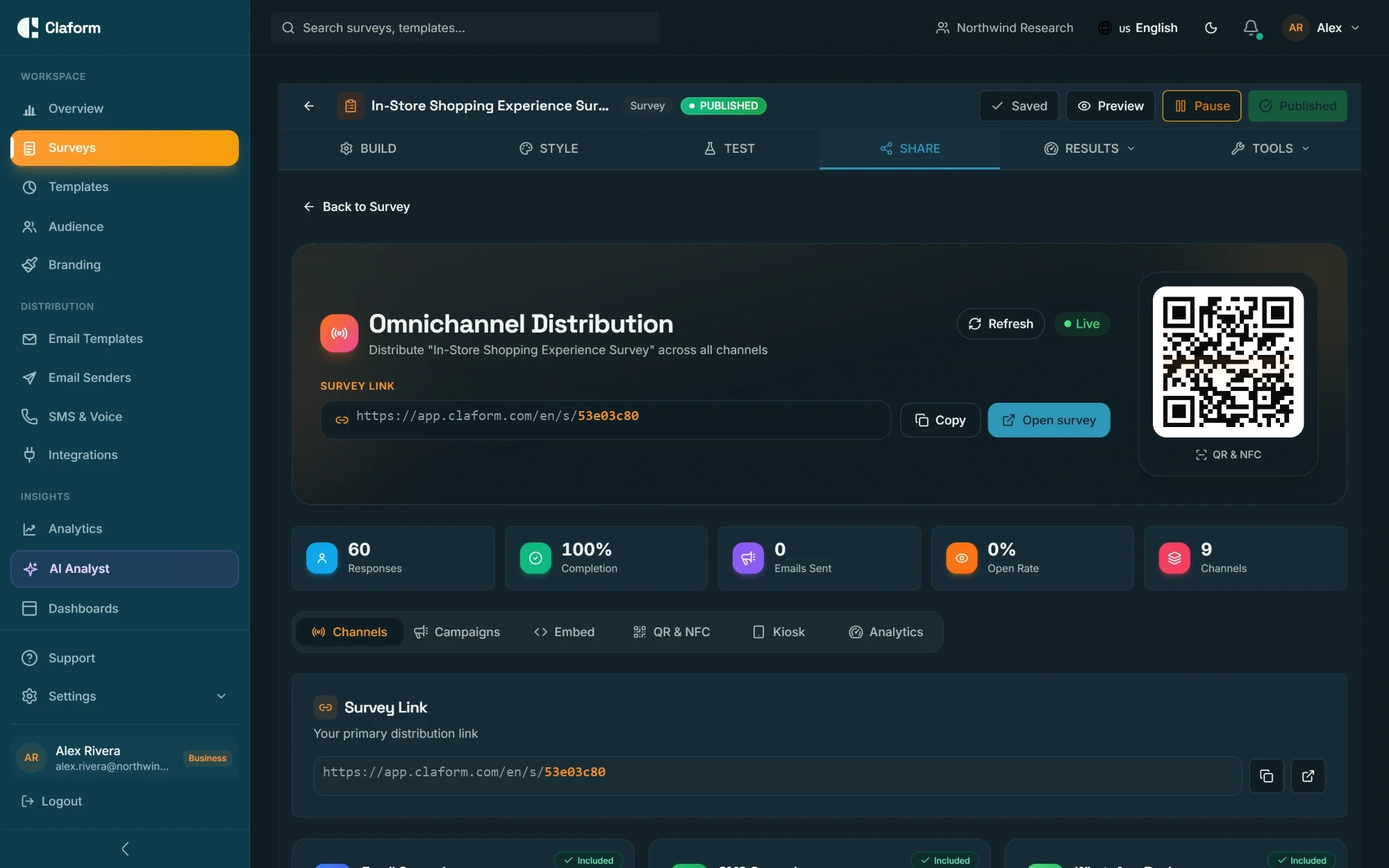 Verteilungs-Dashboard-Oberfläche
